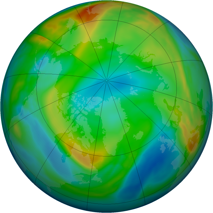 Arctic ozone map for 29 December 2004